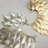 Lianfudai 1PC Big Leaf Earring Cuff Non Piercing Ears Clip One Side Bib Fashion Jewelry