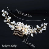 Lianfudai Bridal Hair Accessories Crystal Peals Hair Combs Wedding Hair Clips Accessories Jewelry Handmade Women Hair Ornaments Headpieces