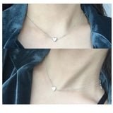 Lianfudai New Golden Silver Color Small Heart Necklaces Bijoux For Women Collars Fashion Jewelry Collarbone Pendant Necklace NA219