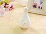 Lianfudai Double Big Simulated Pearl Adjustable Golden Opening Hoop Choker Punk Necklace for Women