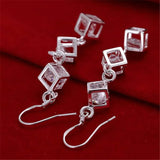 Lianfudai - silver color fashion cute white crystal stone wedding cute nice lady earrings hot selling fashion jewelry