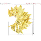 Lianfudai 1PC Big Leaf Earring Cuff Non Piercing Ears Clip One Side Bib Fashion Jewelry