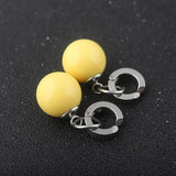 Lianfudai Potara earrings Cosplay Charm Earrings Yellow And Green Round Eardrop Earrings Jewelry For Women Girls Lovely Gift