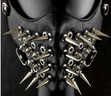 Lianfudai Cool Long Spike Studded Steampunk Leather Thick Cotton Winter Mask Biker Rock and row long spikes Performance cosplay party mask