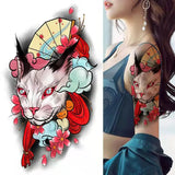 Lianfudai Tatoo Waterproof Cat Japanese Cute Pet Arm Semi Permanent Tattoo Cat Animal Funny Tattoo Sticker Temporary Tattoos for Men Women