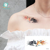 Lianfudai 1Pcs Small Panda Waterproof Temporary Tattoos Black Snake Cat Fox Tattoo Stickers Body Art Fake Taty Cute Tattoos For Men Women