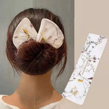 Lianfudai New Fashion Bun Hair Bands Women Summer Knotted Wire Headband Print Hairpin Braider Maker Easy To Use DIY Hair Accessories