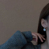Lianfudai Drop Earrings for Women Square Zircon Eardrop Fashion Style Hypoallergenic Light Luxury Charm  Earring Jewelry Accessories