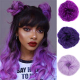 Lianfudai Synthetic Elastic Hair Scrunchie Chignon Donut Roller Bun Wig Curly Clip in Hair Ponytails Extensions Many colors