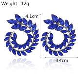 Lianfudai 10 Colors Rhinestone Statement Earrings 2024 Geometric  Big Round Stud Earrings For Women Crystal Luxury Wedding Gift