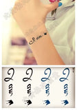 Lianfudai Waterproof Temporary Tattoo Sticker English Letter Words Arrow Fashion Pattern Flash Tatoo Fake Tatto for Women Men