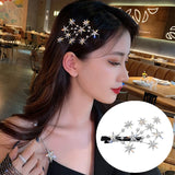 Lianfudai New Women Luxury Elegant Shining Full Stars Silver Gold Hair Clips Sweet Hair Ornament Headband Hairpin Fashion Hair Accessories