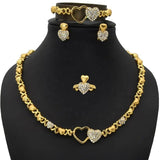 Lianfudai - Necklace Sets For Women Dubai Habesha Eritrea Gold Jewelery Nigerian Wedding Jewelry Set High Quality Heart  Bridal Indian