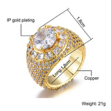 Lianfudai Hip Hop Bling Iced Out Baguette Big Clustered Band Cubic Zircon Rings Tready Copper Zirconia Ring For Men Jewelry