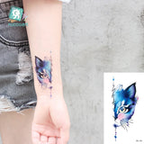 Lianfudai 1Pcs Small Panda Waterproof Temporary Tattoos Black Snake Cat Fox Tattoo Stickers Body Art Fake Taty Cute Tattoos For Men Women