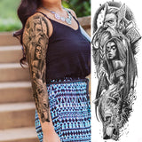 Lianfudai Sexy Full Arm Temporary Tattoos Sticker For Women Men Adult Gun Nun Vines Realistic Fake Tattoo Sleeves Large Tatoos Paste