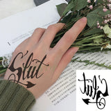 Lianfudai Waterproof Temporary Tattoo Sticker English Letter Words Arrow Fashion Pattern Flash Tatoo Fake Tatto for Women Men