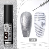 Lianfudai Rose Gold Silver Metallic pull Liner Gel Nail Polish French Super bright Mirror Drawing Graffiti Nail Art Painting Gel