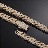 Lianfudai Hip Hop 8MM Full Iced Out Heavy Franco Chain Copper AAA+ Cubic Zirconia Stones Bracelet For Women Men Jewelry