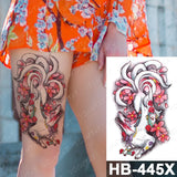 Lianfudai Waterproof Temporary Tattoo Stickers Fox Cat  Anime Kawaii Flash Tatoo Women Men Cute Pink Japanese Body Art Fake Sleeve Tattoos