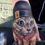 Lianfudai Tatoo Waterproof Cat Japanese Cute Pet Arm Semi Permanent Tattoo Cat Animal Funny Tattoo Sticker Temporary Tattoos for Men Women