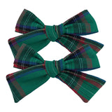 Lianfudai 2 PCS 4 inches Plaid Festive Accessories Tartan Bow Hair Clips Scottish Bow Barrettes for Kids Baby Girls