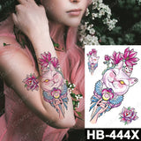 Lianfudai Waterproof Temporary Tattoo Stickers Fox Cat  Anime Kawaii Flash Tatoo Women Men Cute Pink Japanese Body Art Fake Sleeve Tattoos