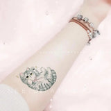 Lianfudai Tatoo Waterproof Cat Japanese Cute Pet Arm Semi Permanent Tattoo Cat Animal Funny Tattoo Sticker Temporary Tattoos for Men Women