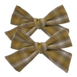 Lianfudai 2 PCS 4 inches Plaid Festive Accessories Tartan Bow Hair Clips Scottish Bow Barrettes for Kids Baby Girls