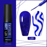 Lianfudai 5ML Colorful Reflective Glitter Liner Gel Polish Sparkling Painting Nail Polish Semi Permanent UV Gel Lines French Nail