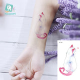 Lianfudai 1Pcs Small Panda Waterproof Temporary Tattoos Black Snake Cat Fox Tattoo Stickers Body Art Fake Taty Cute Tattoos For Men Women