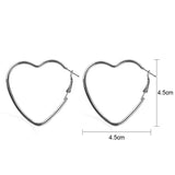 Lianfudai Big Heart Women's Hoop Earrings Metal Buckle Exaggerated Loop Earrings Punk Fashion Female Ear Jewelry new in aretes de mujer