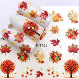 Lianfudai Nail Stickers Halloween Nail Sticker Nail Art Decorations 2020 City Night Feather Maple Halloween Decals for DIY Nail Decals