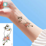 Lianfudai 1Pcs Small Panda Waterproof Temporary Tattoos Black Snake Cat Fox Tattoo Stickers Body Art Fake Taty Cute Tattoos For Men Women