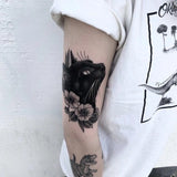 Lianfudai Tatoo Waterproof Cat Japanese Cute Pet Arm Semi Permanent Tattoo Cat Animal Funny Tattoo Sticker Temporary Tattoos for Men Women