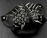 Lianfudai Cool Long Spike Studded Steampunk Leather Thick Cotton Winter Mask Biker Rock and row long spikes Performance cosplay party mask