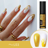 Lianfudai 5ML Colorful Reflective Glitter Liner Gel Polish Sparkling Painting Nail Polish Semi Permanent UV Gel Lines French Nail