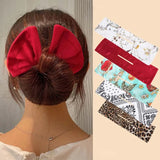 Lianfudai Fashion Bun Hair Bands Women Summer Knotted Wire Headband Print Hairpin Braider Maker Easy To Use DIY Accessories