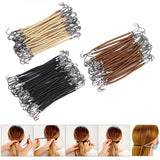 Lianfudai 18/24/30PCS  Women's Elastic Hair Bands  Gum Hooks Hair Accessories Hair Ties Styling Tools Holder Bungee Bands