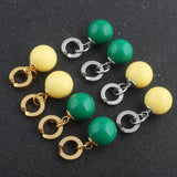 Lianfudai Potara earrings Cosplay Charm Earrings Yellow And Green Round Eardrop Earrings Jewelry For Women Girls Lovely Gift