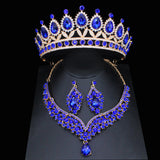 Lianfudai Luxury Crystal Wedding Bridal Jewelry Sets For Women Girl Tiara/Crown Earrings Necklace Pageant Prom Jewelry Accessories