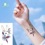 Lianfudai 1Pcs Small Panda Waterproof Temporary Tattoos Black Snake Cat Fox Tattoo Stickers Body Art Fake Taty Cute Tattoos For Men Women