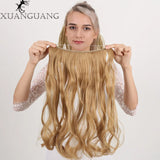 Lianfudai Synthetic 24inch Invisible Hair Wire Without No Clip Hair Extension Fishing Line Wig Wavy Hair Female False Hair Piece