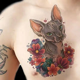 Lianfudai Tatoo Waterproof Cat Japanese Cute Pet Arm Semi Permanent Tattoo Cat Animal Funny Tattoo Sticker Temporary Tattoos for Men Women