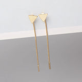 Lianfudai New Fashion Simple Triangle Earrings Tassel Chain Long Earrings For Women Ear Line Boucle D'oreille Femme Valentine's Day Gift