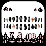 Lianfudai Black Glossy Wear Glitter Pumpkin Manicure Festival Nail Art