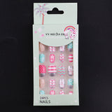 Lianfudai Children's Fake Nails Pieces Boxed Wear Armor Nail Art