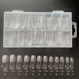 Lianfudai Boxed Tips Seamless Transparent French Square Nail Art