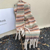 2000s fashion Autumn and Winter New Maillard Cashmere-like Plaid Scarf Women's Winter High-Grade Versatile Shawl Thickened Warm Scarf