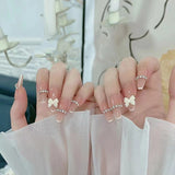 Lianfudai Blooming Gradient Piece Removable Finished Wear Nail Art